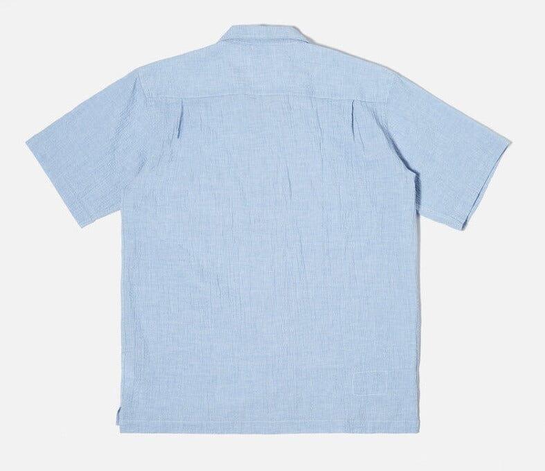 Universal Works - Camp Shirt In Sky Seersucker - City Workshop Men's Supply Co.