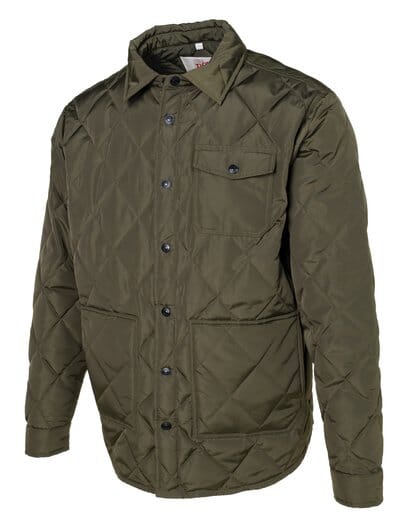 Schott NYC - Down-filled Quilted Shirt Jacket - Olive - City Workshop Men's Supply Co.