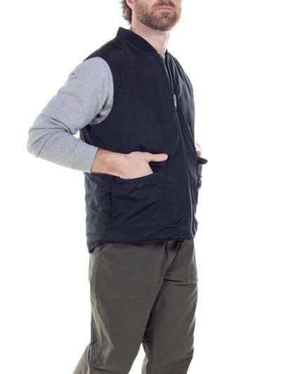 Schott NYC - Reversible Lightweight Quilted Down Filled Vest - Black/Camo - City Workshop Men's Supply Co.