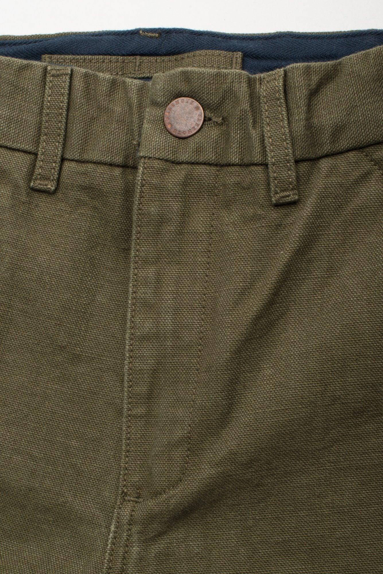 Freenote Cloth - Workers Chino Slim Fit 14oz Slub Army Green - City Workshop Men's Supply Co.