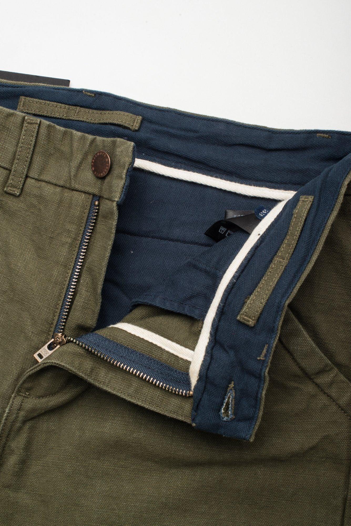 Freenote Cloth - Workers Chino Slim Fit 14oz Slub Army Green - City Workshop Men's Supply Co.
