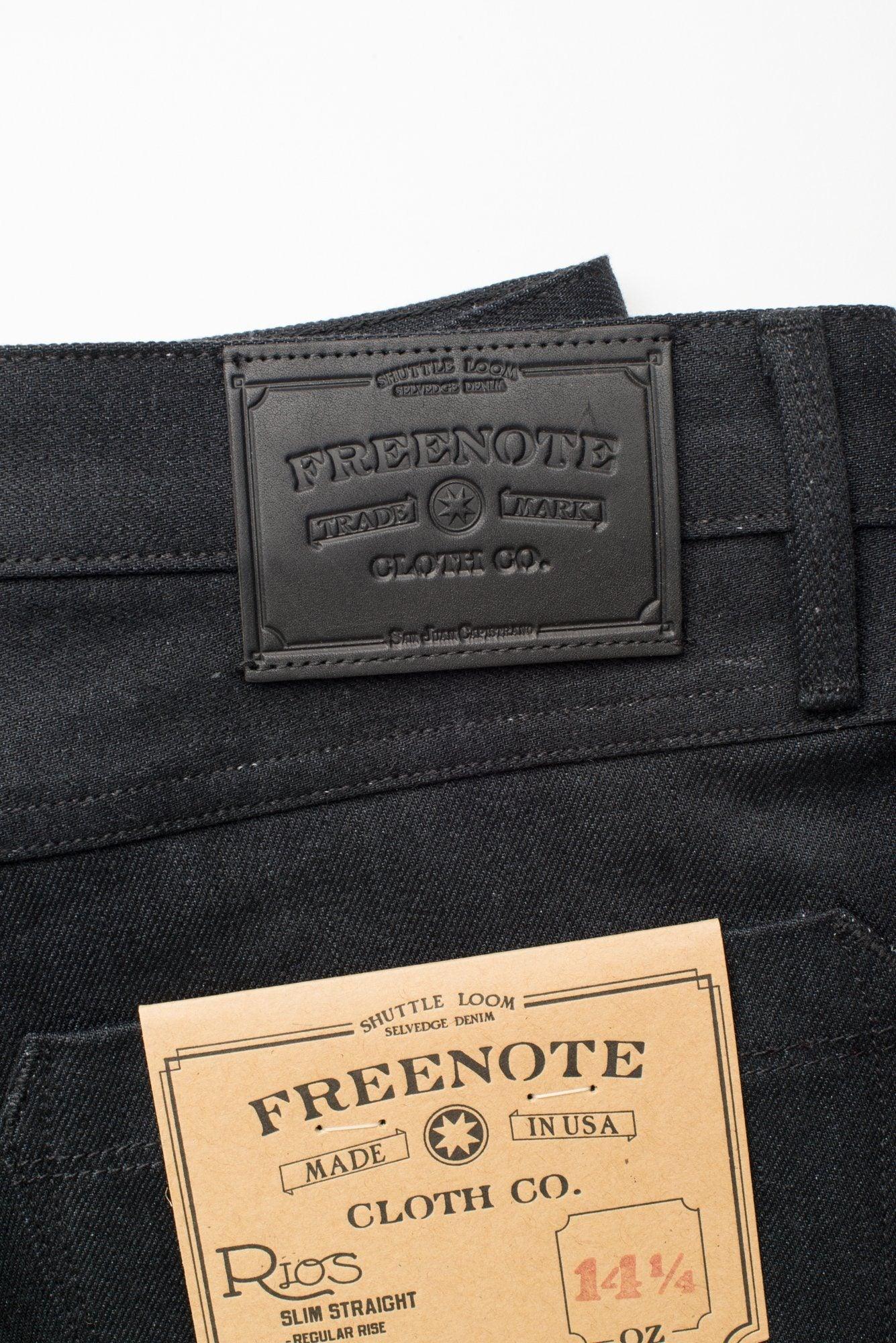 Freenote Cloth - Rios Raw 14.25oz Black Grey Japanese Denim - City Workshop Men's Supply Co.