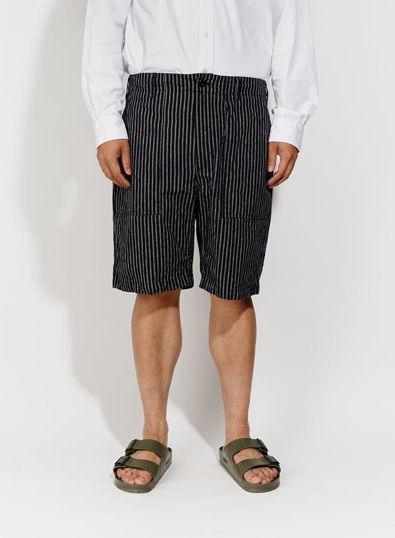 Engineered Garments - Fatigue Short Navy/Grey LC Stripe - City Workshop Men's Supply Co.