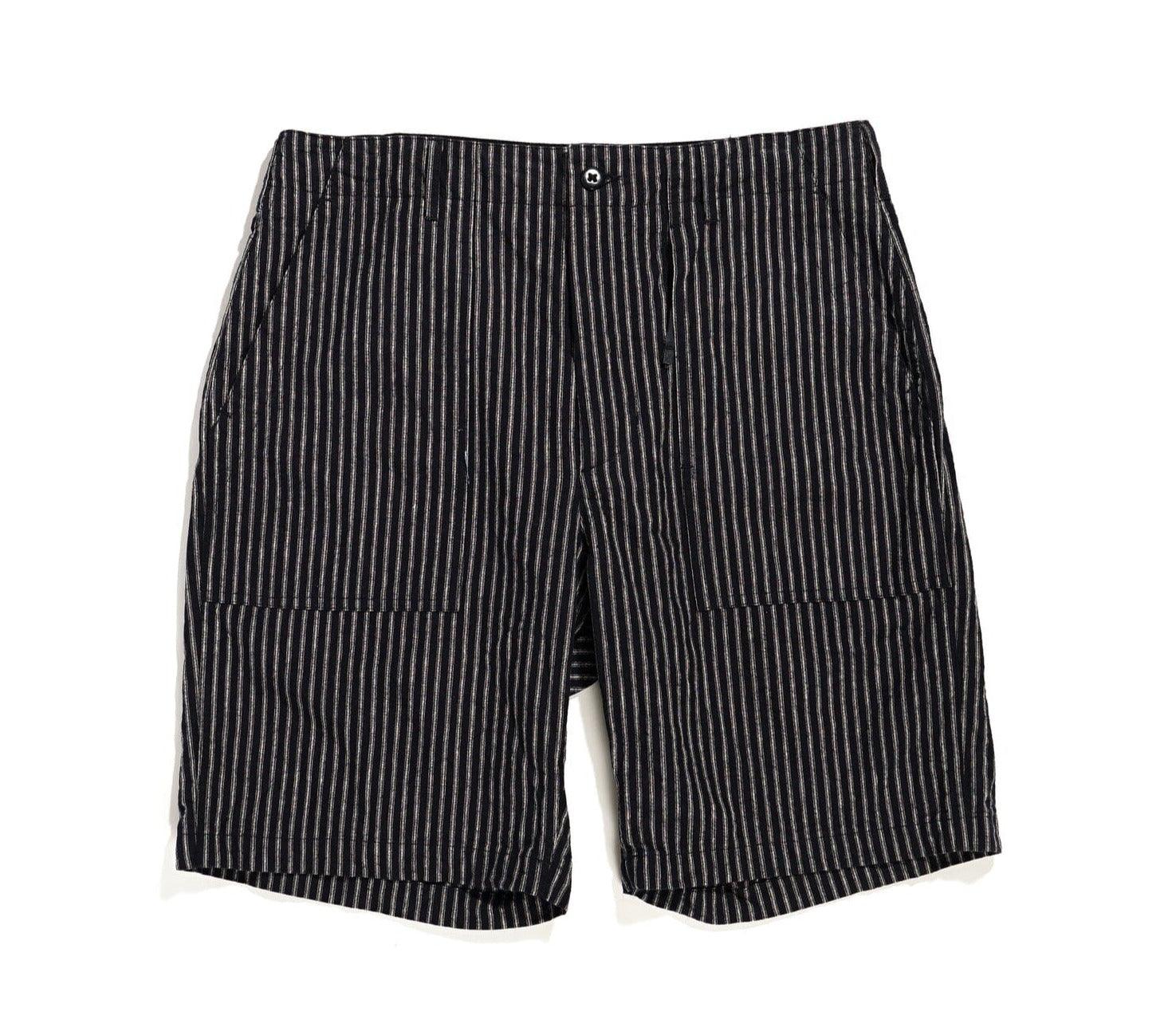 Engineered Garments - Fatigue Short Navy/Grey LC Stripe - City Workshop Men's Supply Co.