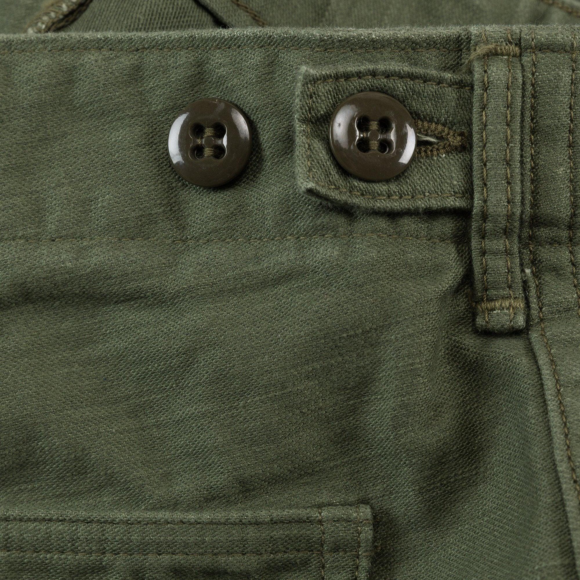 orSlow - 5032 Slim Fit Reverse Sateen Army Fatigue Pant in Olive - City Workshop Men's Supply Co.