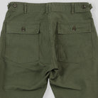 orSlow - 5032 Slim Fit Reverse Sateen Army Fatigue Pant in Olive - City Workshop Men's Supply Co.