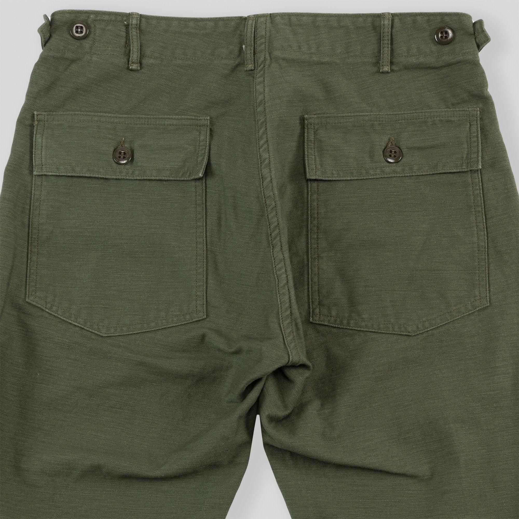 orSlow - 5032 Slim Fit Reverse Sateen Army Fatigue Pant in Olive - City Workshop Men's Supply Co.