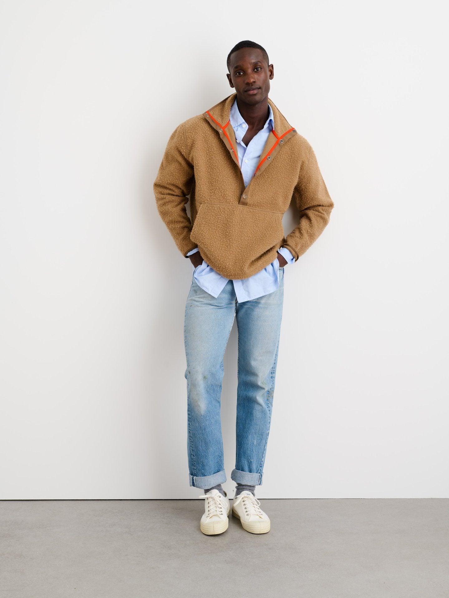 Alex Mill - Brushed Casentino Wool Popover - Camel - City Workshop Men's Supply Co.