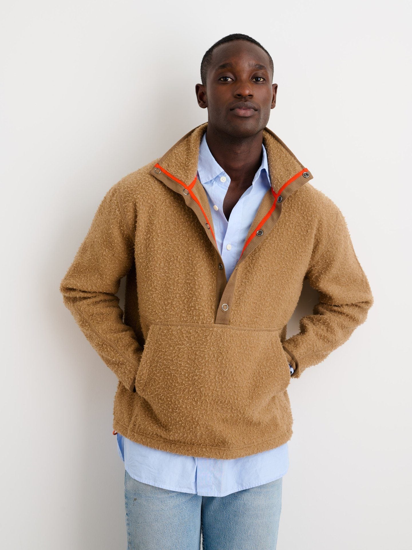 Alex Mill - Brushed Casentino Wool Popover - Camel - City Workshop Men's Supply Co.