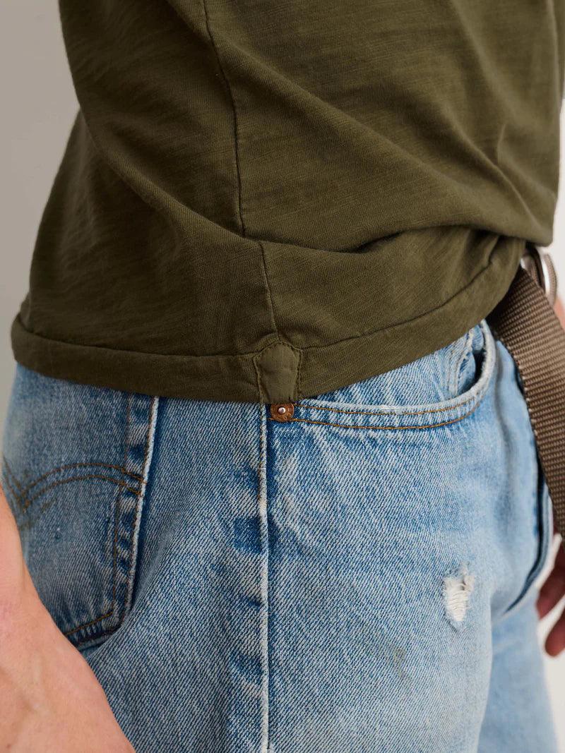 Alex Mill - Standard T-Shirt in Slub Cotton - Faded Deep Olive - City Workshop Men's Supply Co.