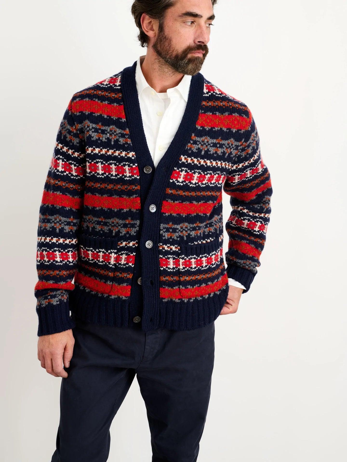Alex Mill - Fair Isle Cardigan in Navy Multi - City Workshop Men's Supply Co.