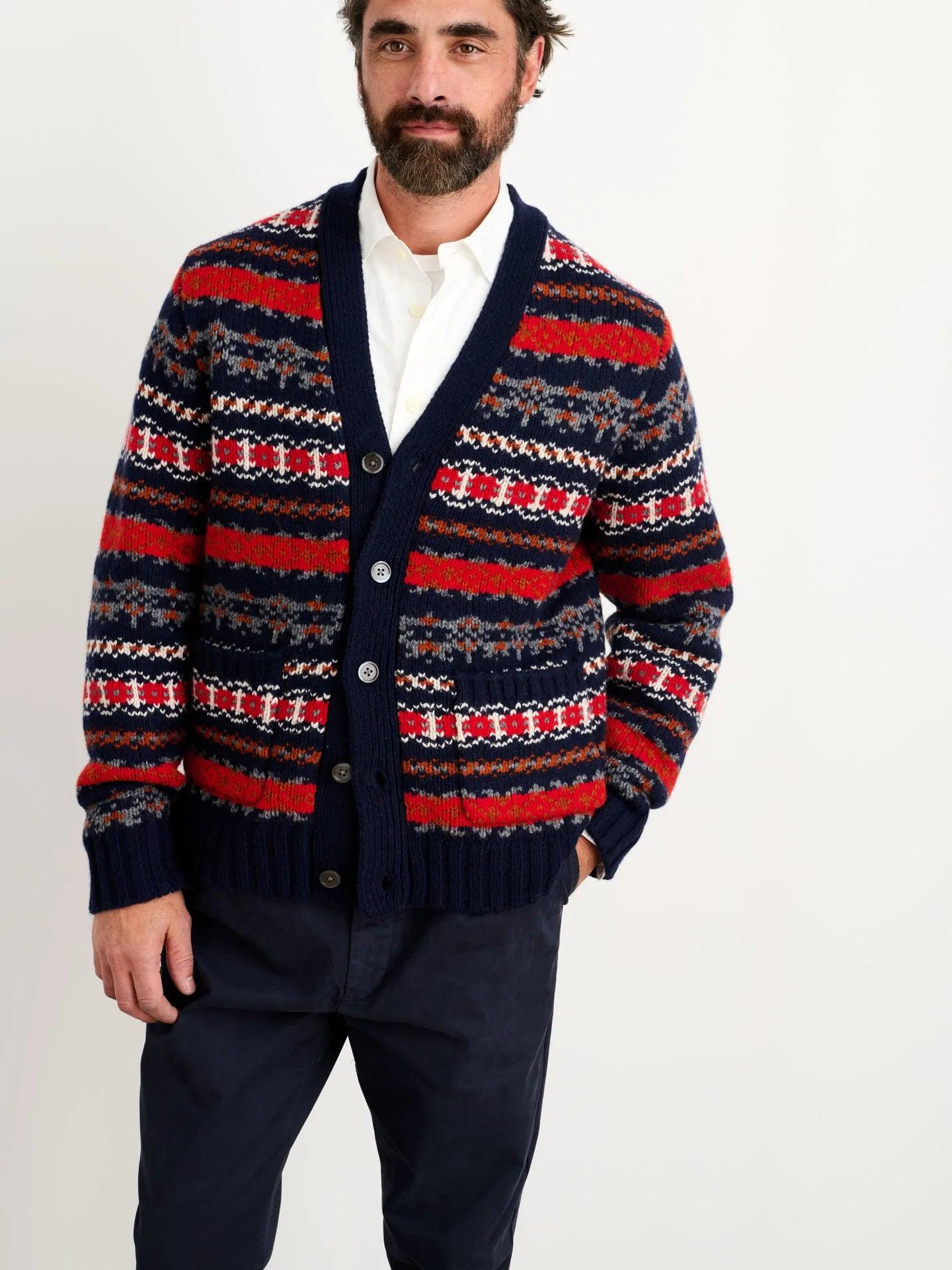 Alex Mill - Fair Isle Cardigan in Navy Multi - City Workshop Men's Supply Co.