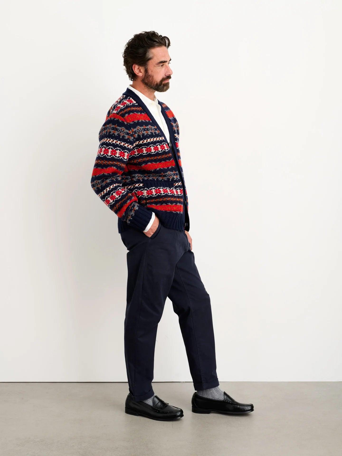 Alex Mill - Fair Isle Cardigan in Navy Multi - City Workshop Men's Supply Co.