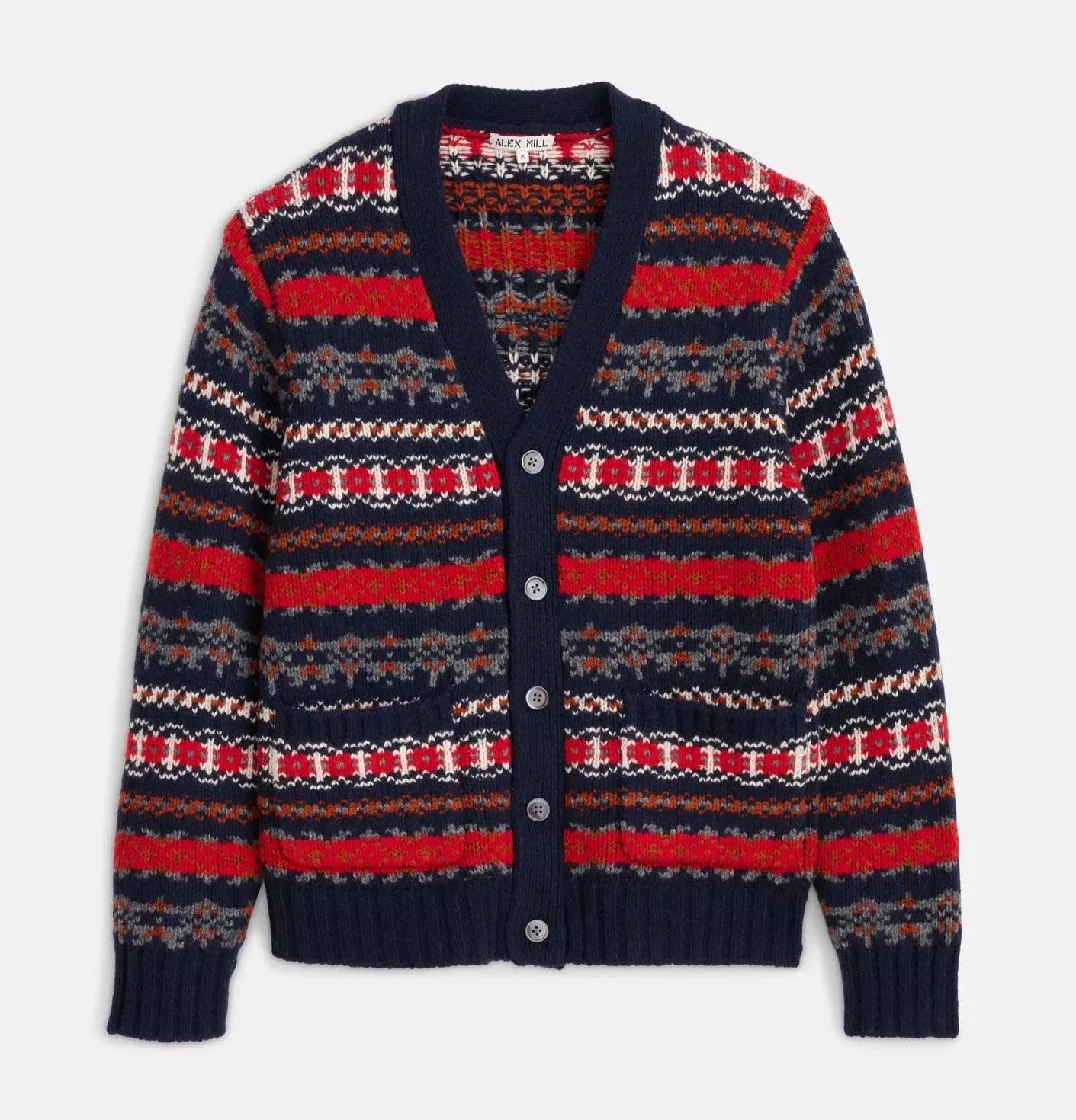 Alex Mill - Fair Isle Cardigan in Navy Multi - City Workshop Men's Supply Co.