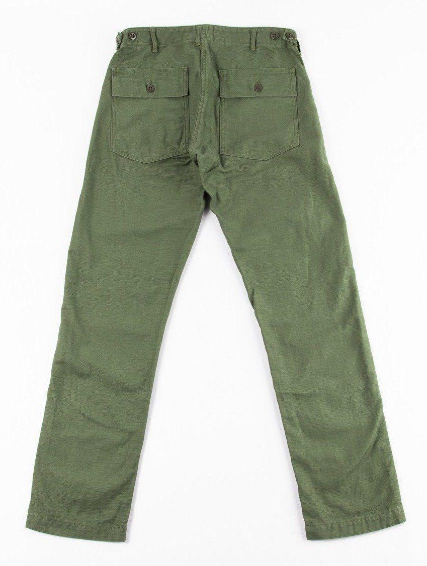 orSlow - 5032 Slim Fit Reverse Sateen Army Fatigue Pant in Olive - City Workshop Men's Supply Co.