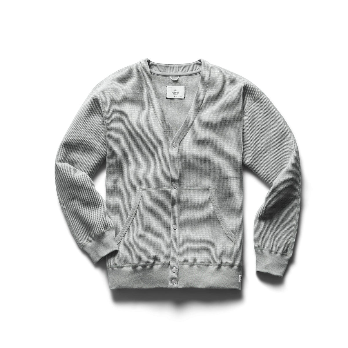 Reigning Champ - Flatback Thermal Cardigan - Heather Grey – City 