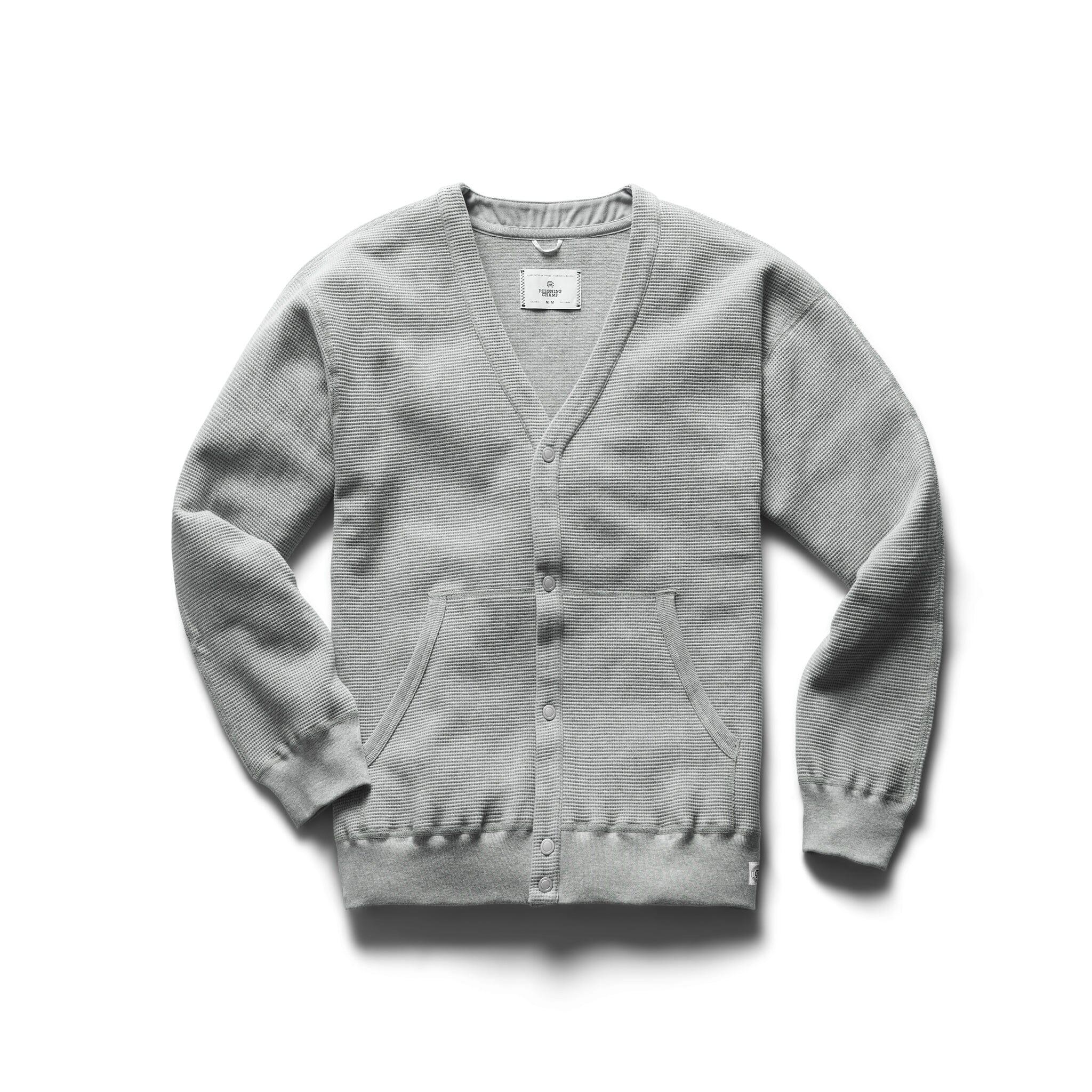 Reigning Champ - Flatback Thermal Cardigan - Heather Grey - City Workshop Men's Supply Co.