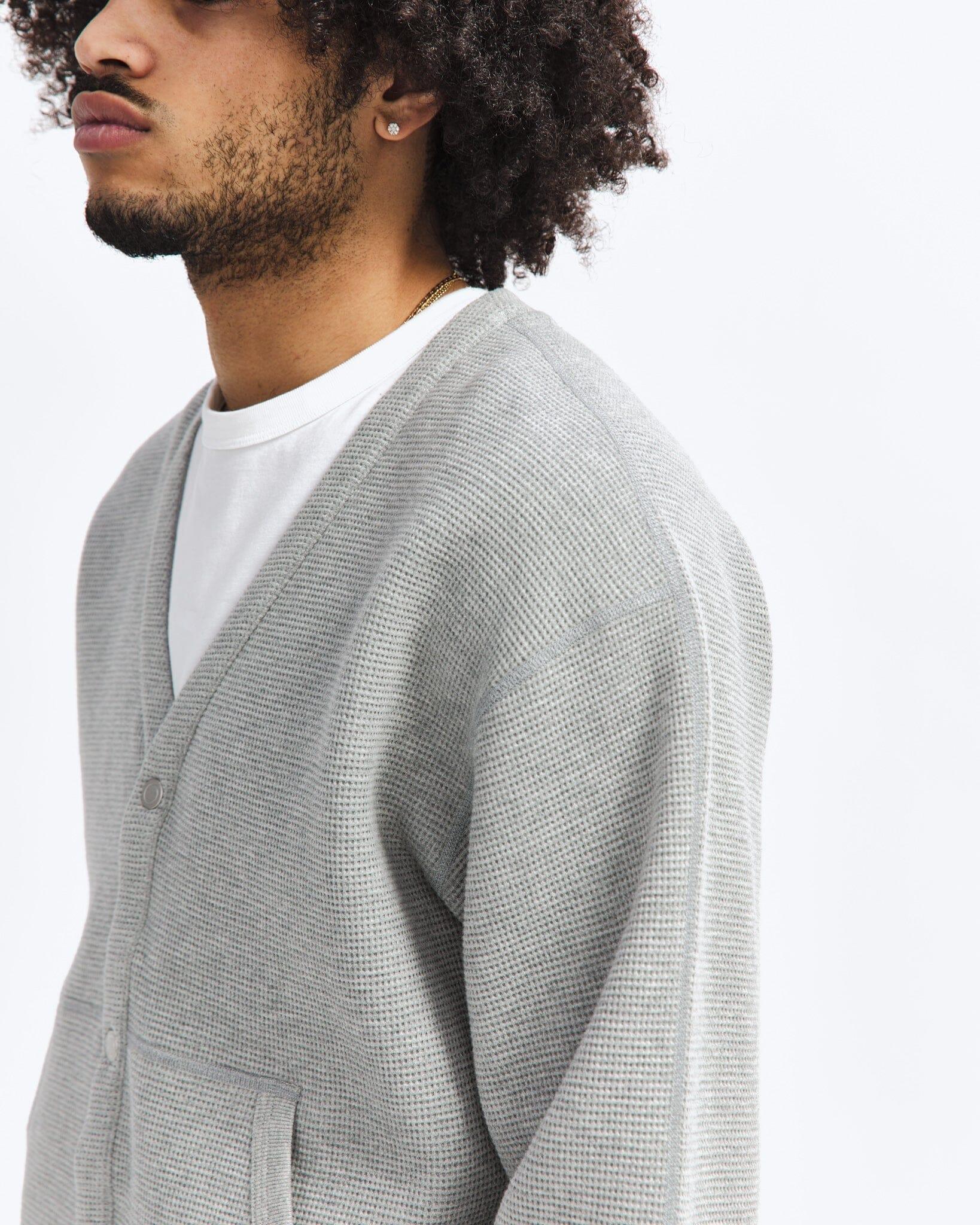 Reigning Champ - Flatback Thermal Cardigan - Heather Grey - City Workshop Men's Supply Co.