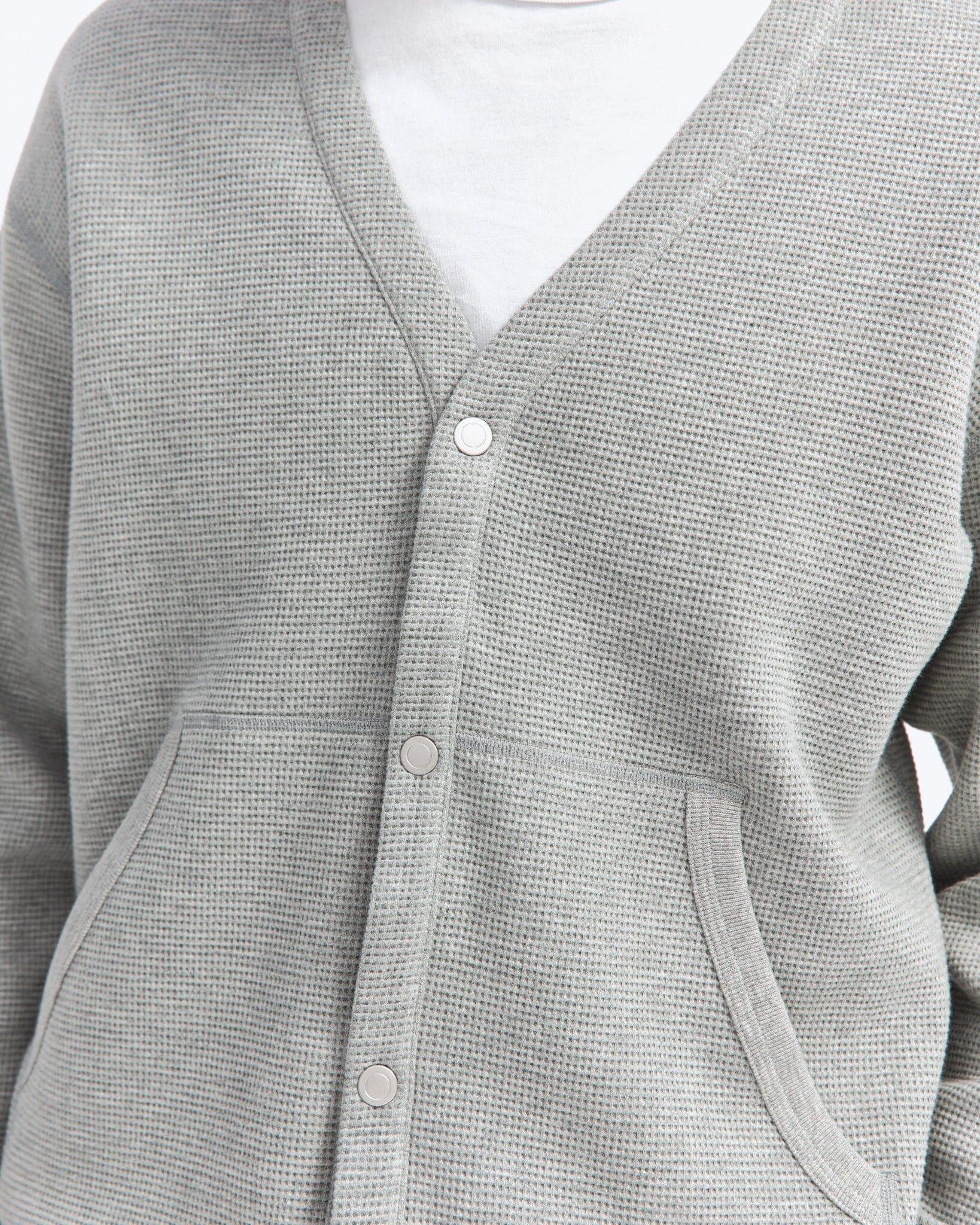 Reigning Champ - Flatback Thermal Cardigan - Heather Grey - City Workshop Men's Supply Co.
