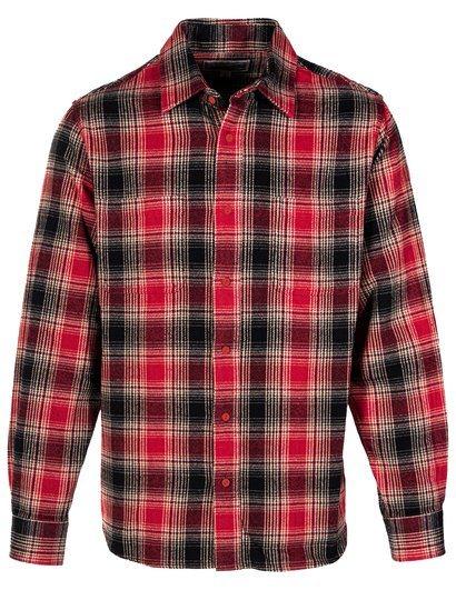 Schott NYC - Plaid Cotton Flannel Shirt - Black/Red - City Workshop Men's Supply Co.