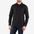 Iron Heart - IHSH-235-BLK - 13oz Military Serge Western Shirt - Black - City Workshop Men's Supply Co.