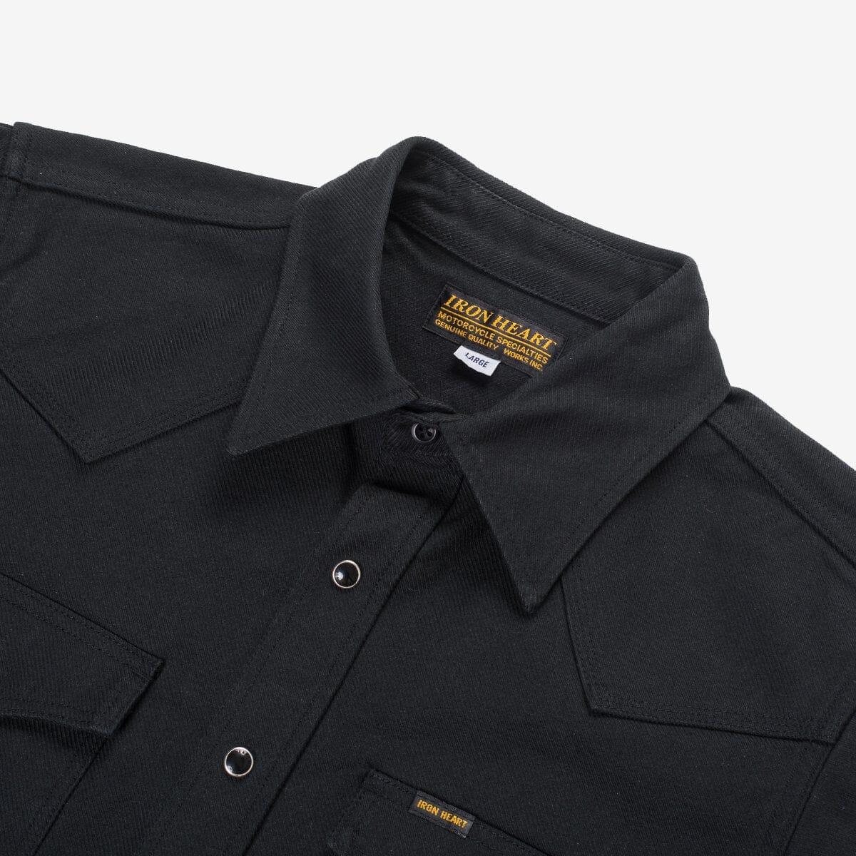Iron Heart - IHSH-235-BLK - 13oz Military Serge Western Shirt - Black - City Workshop Men's Supply Co.