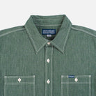 Iron Heart - 10oz Mock Twist Selvedge Chambray Work Shirt - Green - City Workshop Men's Supply Co.