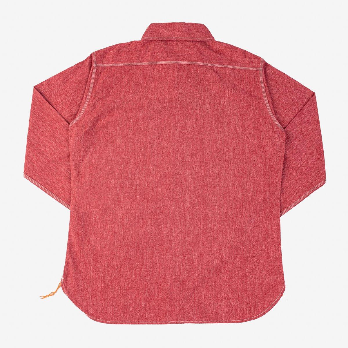 Iron Heart - 10oz Mock Twist Selvedge Chambray Work Shirt - Red - City Workshop Men's Supply Co.