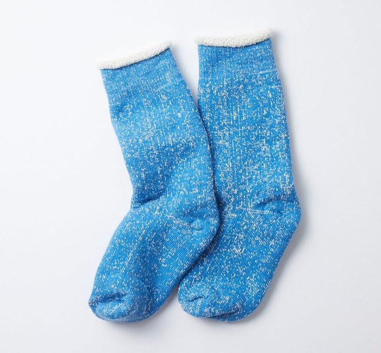 Rototo - Double Face Crew Socks - Blue - City Workshop Men's Supply Co.
