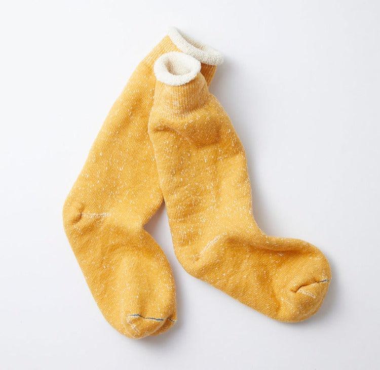 Rototo - Double Face Crew Socks - Yellow - City Workshop Men's Supply Co.