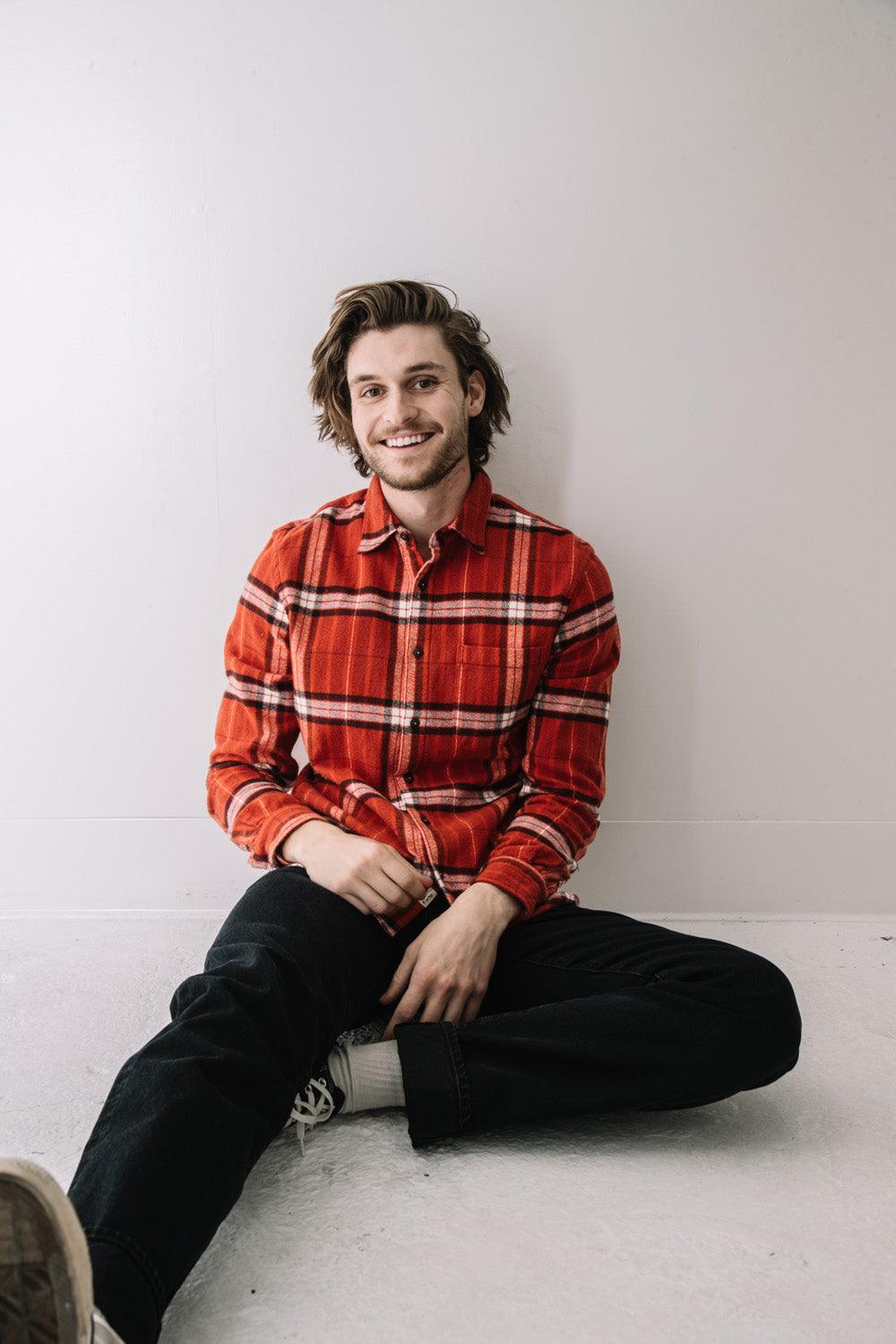 KATO "The Ripper" Organic Cotton Vintage Plaid Brushed - Red - City Workshop Men's Supply Co.