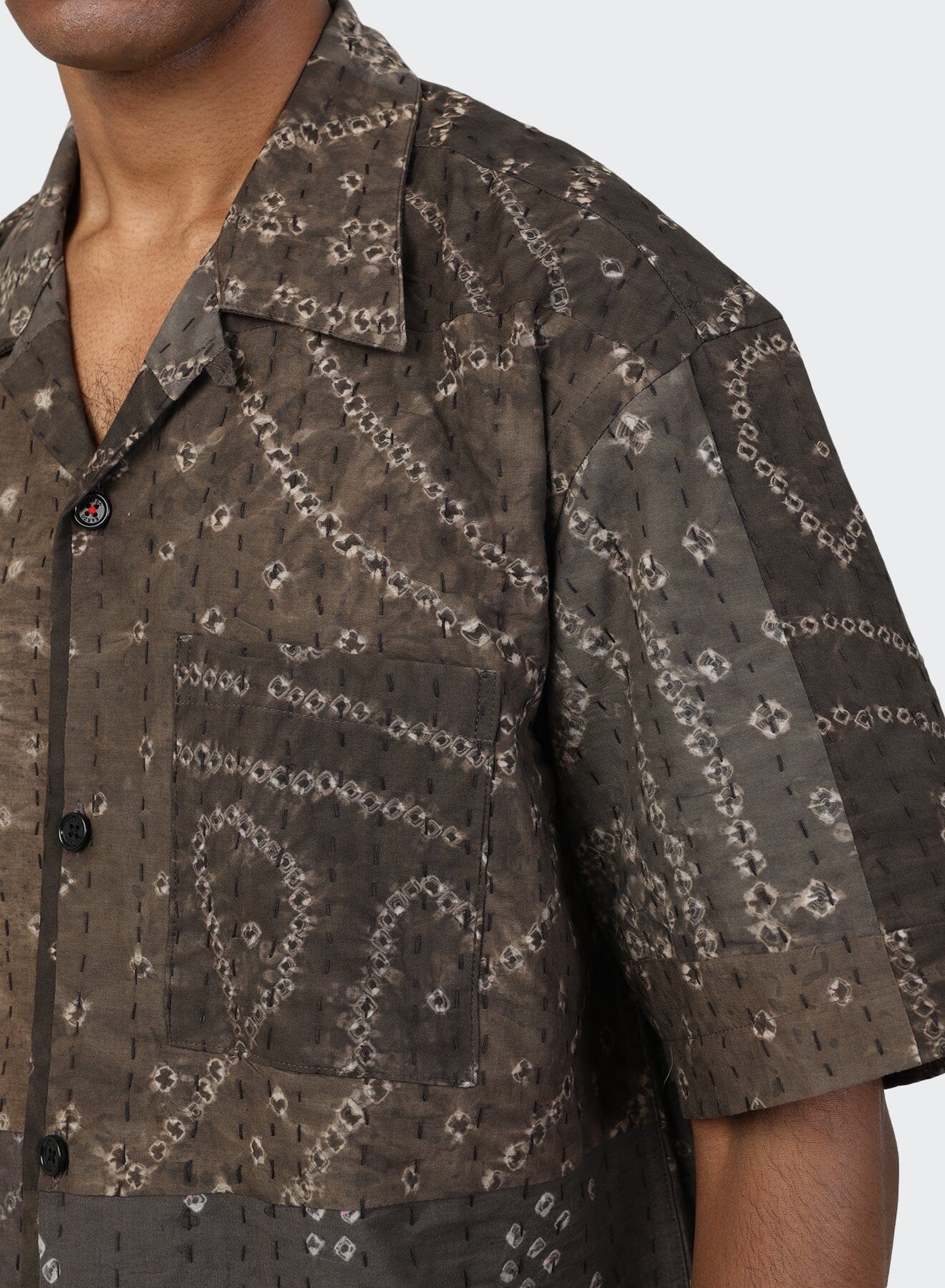 Kardo - ROHIT - Vintage Inspired Camp Collar Shirt - Charcoal