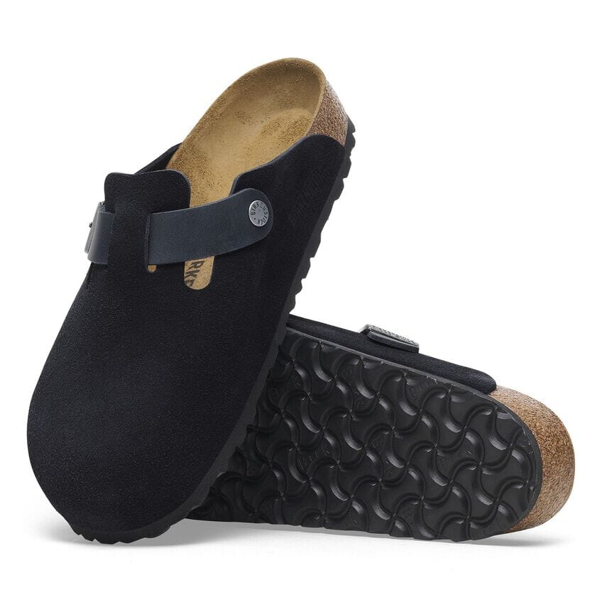 靴 BIRKENSTOCK BOSTON Boston Chunky Suede Leather Basalt Gray/ Black | BIRKENSTOCK