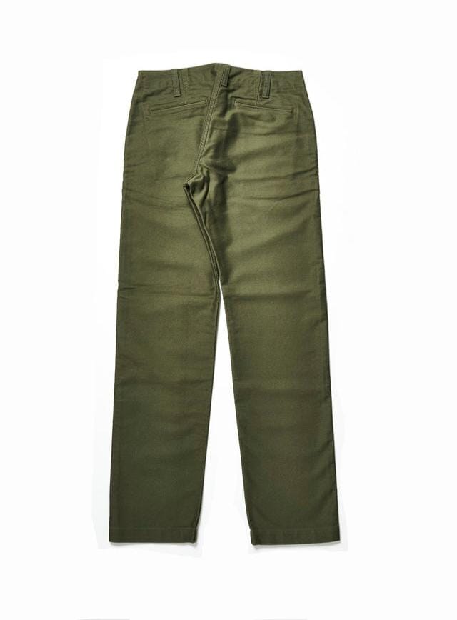 Pure Blue Japan - [1173-OLV] Cotton Moleskin Trousers - Olive