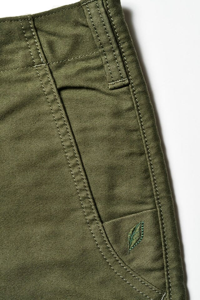 Pure Blue Japan - [1173-OLV] Cotton Moleskin Trousers - Olive