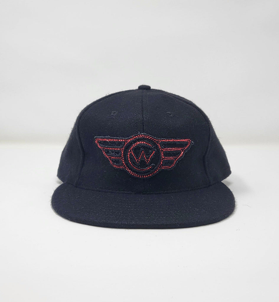 City Workshop "Wings" Logo Cap - Black/Black/Red Stitch - City Workshop Men's Supply Co.