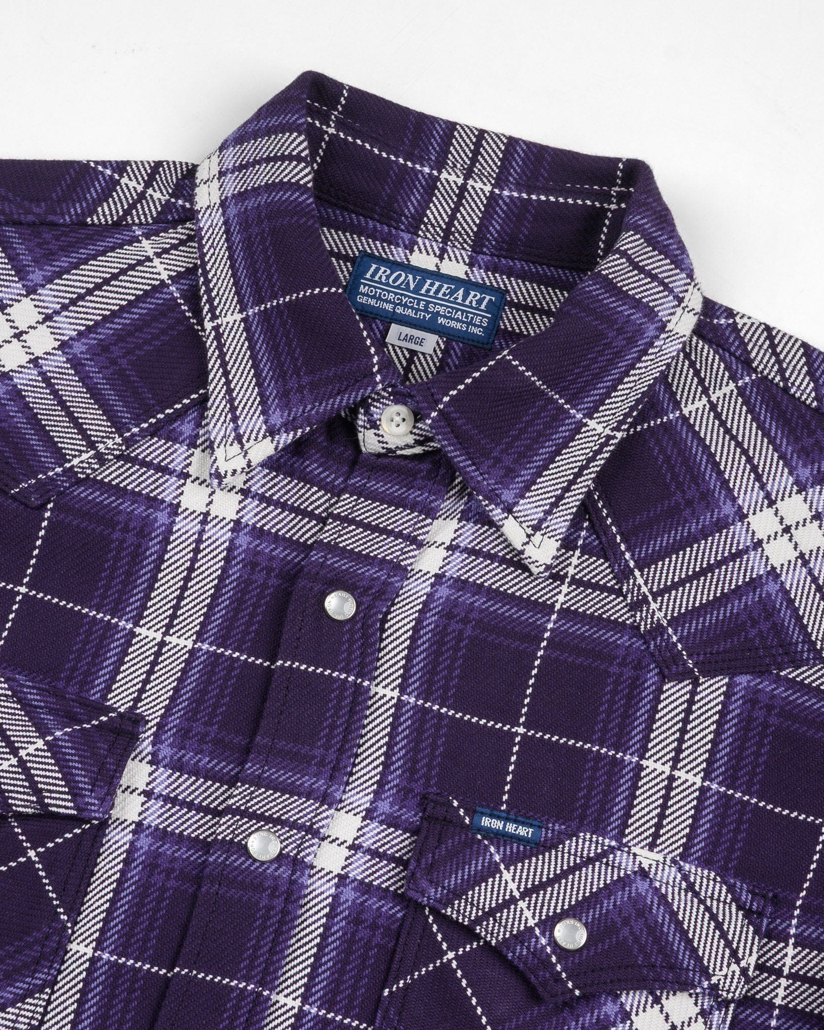 Iron Heart - IHSH-439-PUR - 9oz Selvedge Flannel Check Western