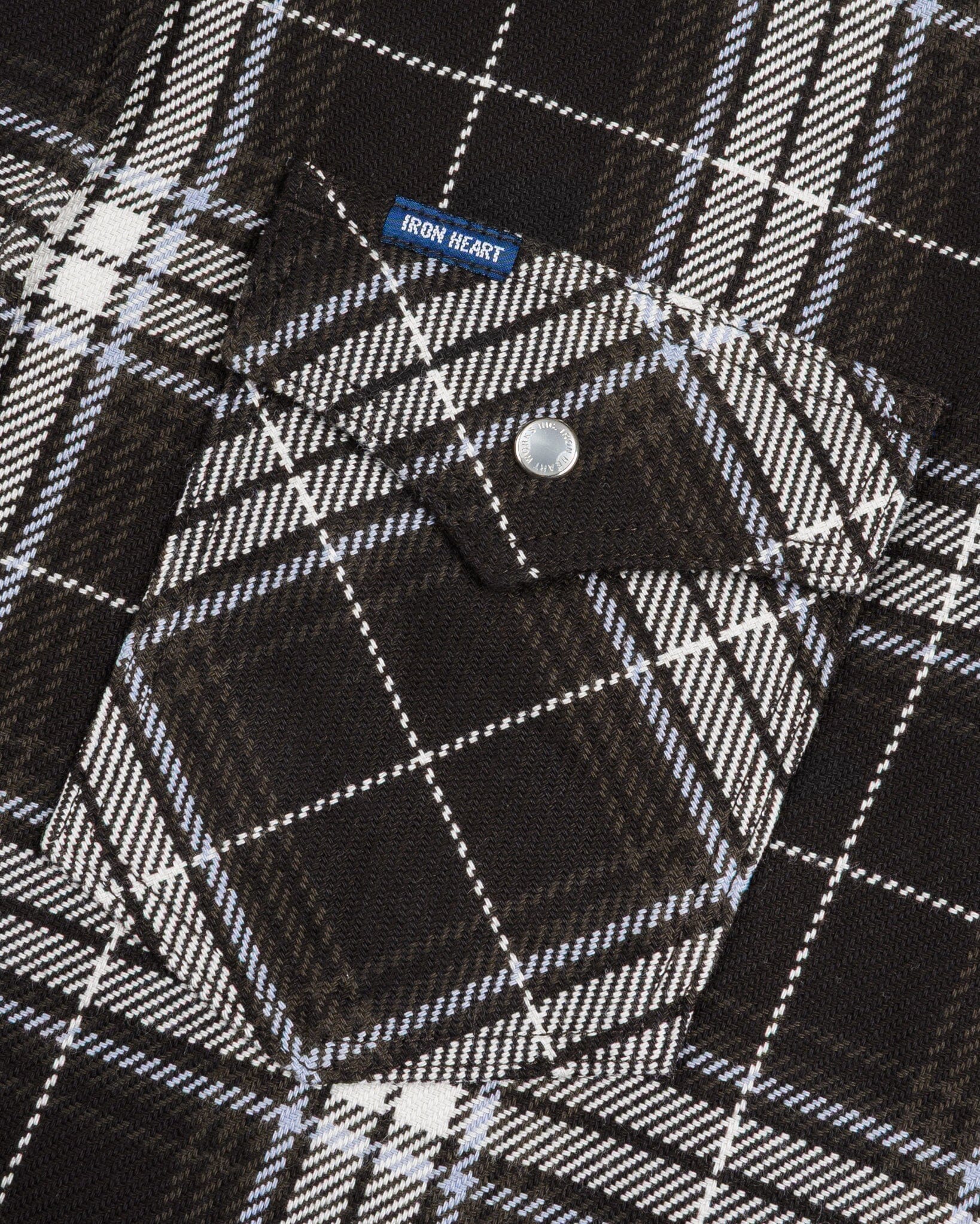Iron Heart - IHSH-439-BLK - 9oz Selvedge Flannel Check Western