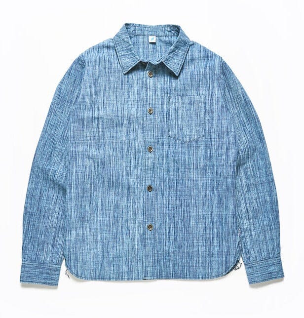 Pure Blue Japan - [2223-ID] Kasuri Chambray Regular Shirt - Kasuri Indigo