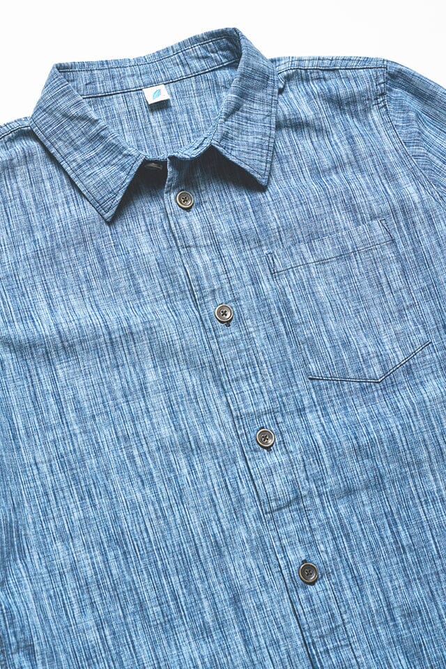 Pure Blue Japan - [2223-ID] Kasuri Chambray Regular Shirt - Kasuri Indigo - City Workshop Men's Supply Co.