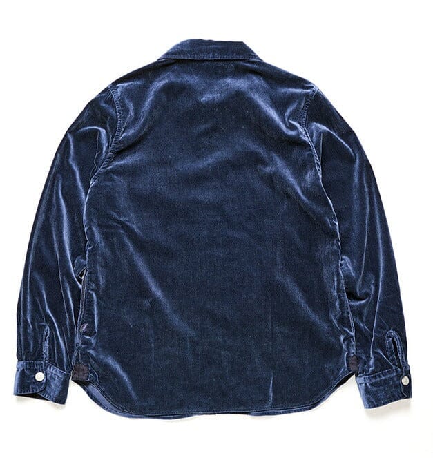 Pure Blue Japan - [2224-NV] Cotton Velvet CPO Shirt - Navy