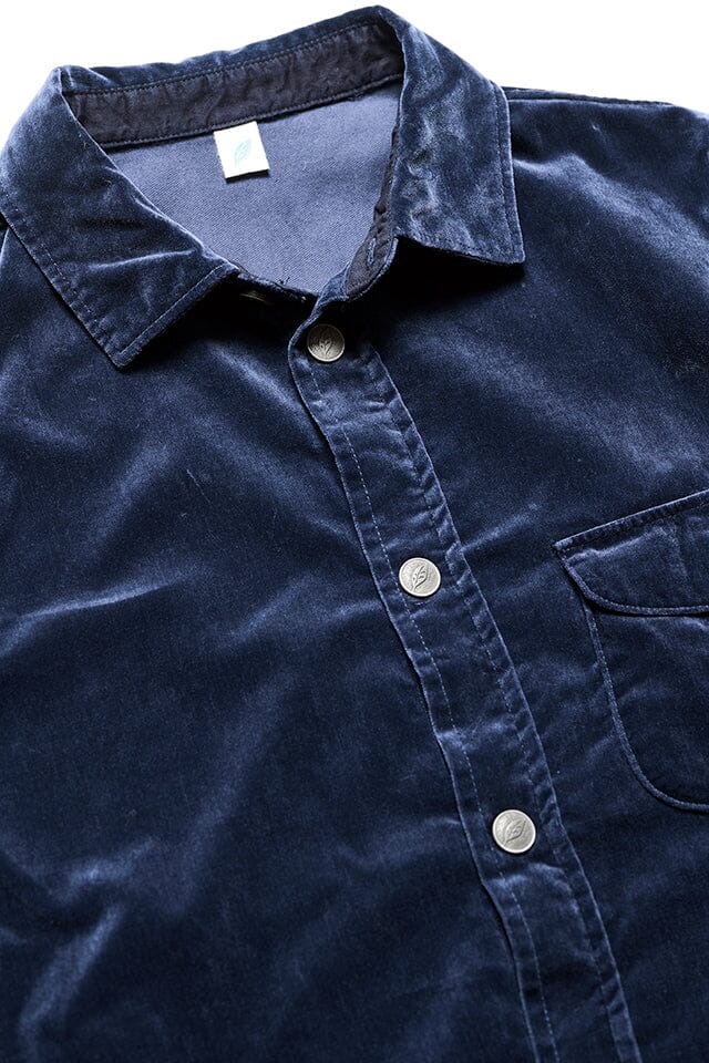 Pure Blue Japan - [2224-NV] Cotton Velvet CPO Shirt - Navy - City Workshop Men's Supply Co.