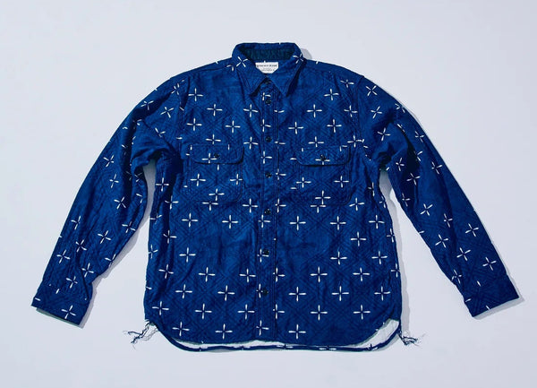SAMURAI JEANS - Narihirabishi Goldfish Pattern Jacquard Work Shirt