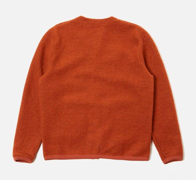 Universal Works - Cardigan In Orange Wool Fleece - City Workshop Men's Supply Co.