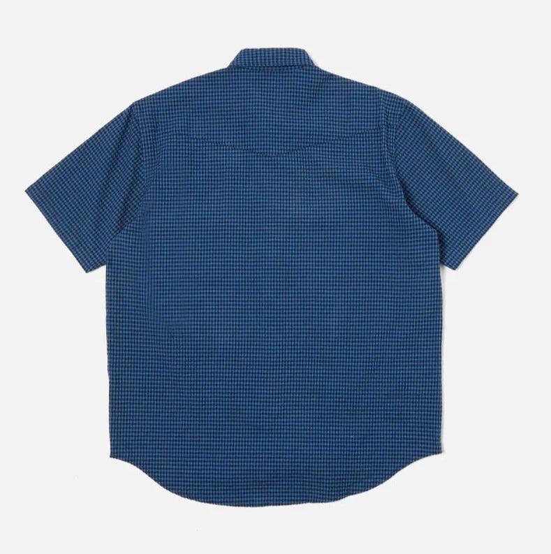 Universal Works - Western Garage Shirt In Navy Gingham Seersucker - City Workshop Men's Supply Co.