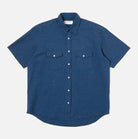 Universal Works - Western Garage Shirt In Navy Gingham Seersucker - City Workshop Men's Supply Co.