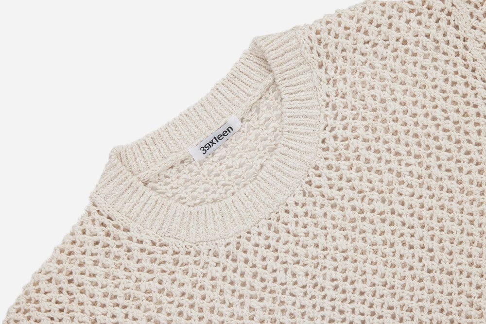 3sixteen - Knit T-Shirt ~ Ecru Flamme Mesh – City Workshop Men's
