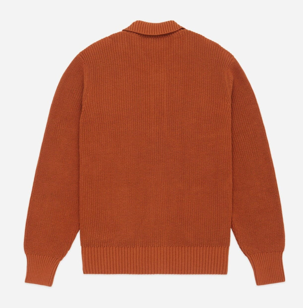 3sixteen - Cotton Collared Cardigan in Rust - City Workshop Men's Supply Co.