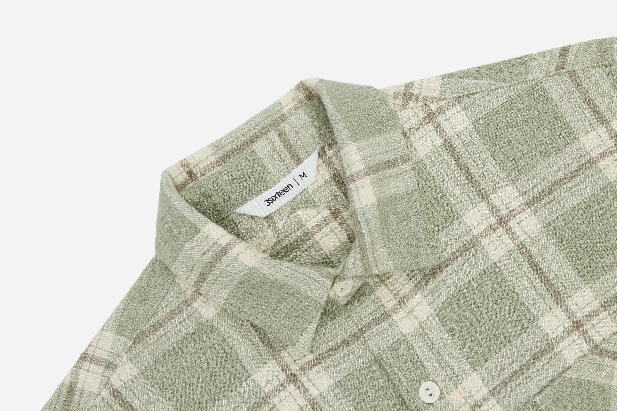 3sixteen - Crosscut Flannel Seafoam Slub Check - City Workshop Men's Supply Co.