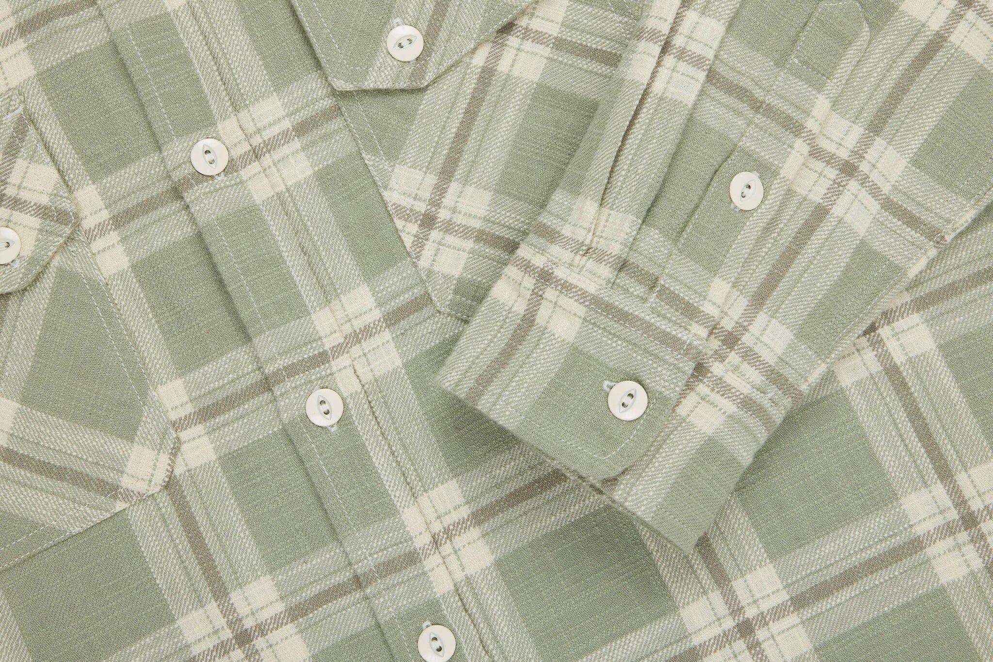 3sixteen - Crosscut Flannel Seafoam Slub Check - City Workshop Men's Supply Co.